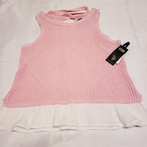 Knit pink tank top girls size Medium
